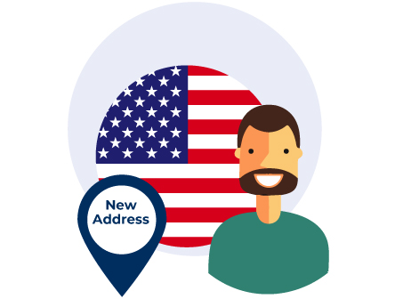 Indirizzo-americano-gratuito Indirizzo americano con bandiera USA
